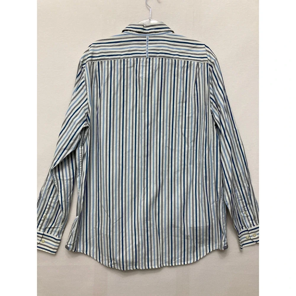 New Banana Republic Button Down XL Blue Striped Classic Fit Cotton Long Sleeve